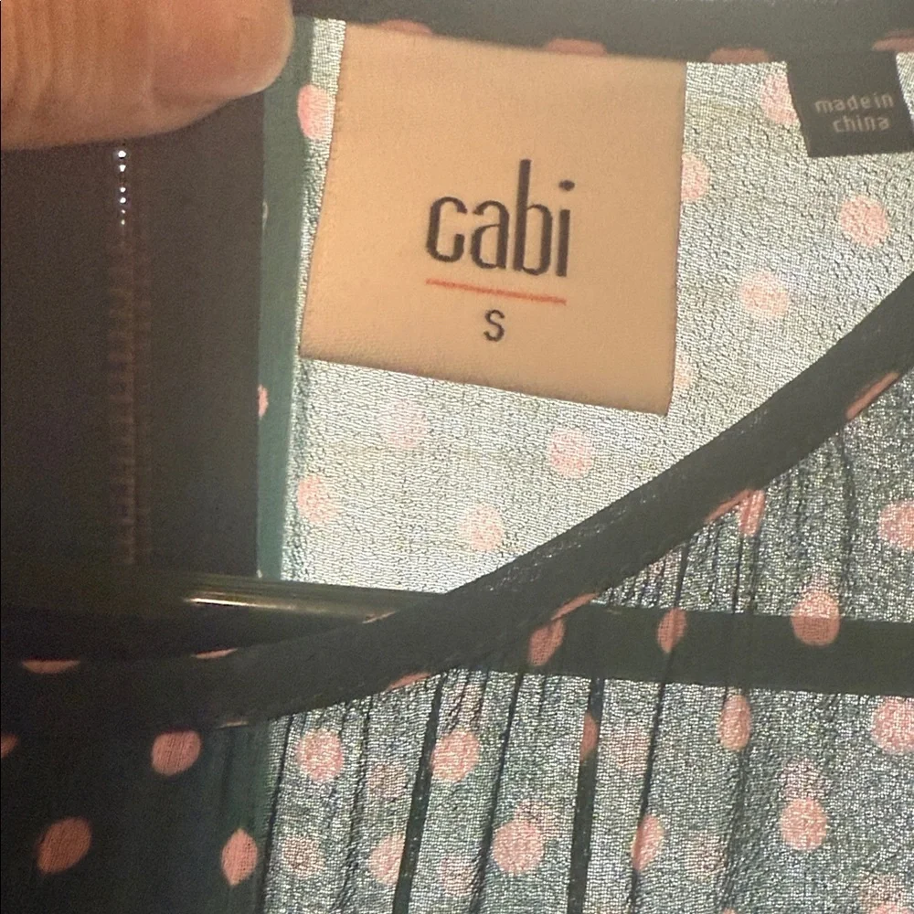 CAbi Green and Pink Sleeveless Top Size S